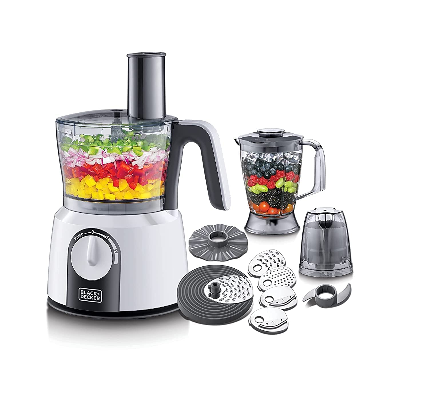Black & Decker 1000W 32 Functions 5-in-1 Food Processor , White 1 Years Warranty محضر طعام 5 في 1 بقدرة 1000 واط و32 وظيفة من بلاك اند ديكر Black & Decker 1000W 32 Functions 5-in-1 Food Processor , White 1 Years Warranty محضر طعام 5 في 1 بقدرة 1000 واط و32 وظيفة من بلاك اند ديكر